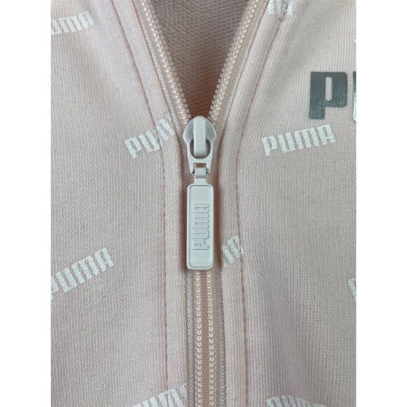 PUMA Soft Pink Pullover 1/2 zip cropped sweatshirt. Small - Picture 7 of 9
